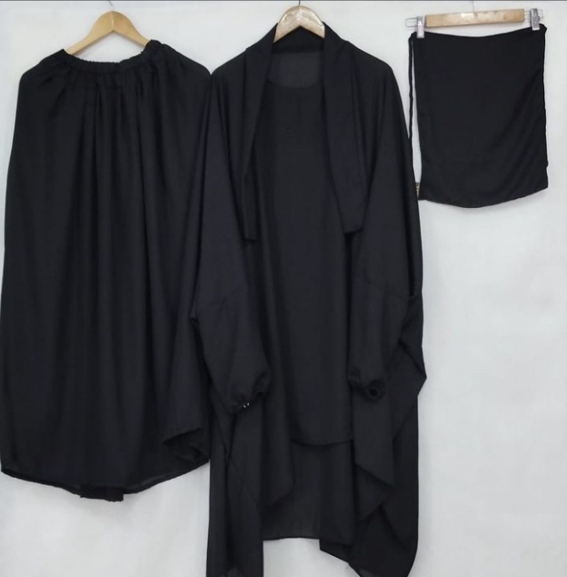 3 Piece Jilbab (Imported Stuff) Black colour