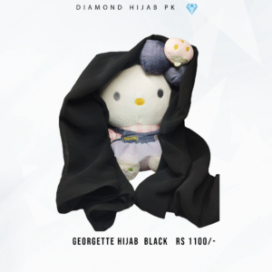 Georgette Hijab (Black colour) (Large Size)