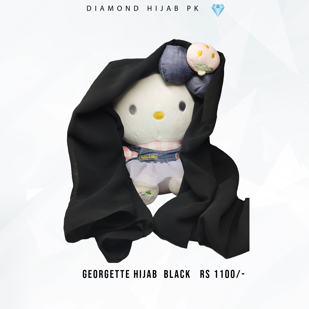 Georgette Hijab (Black colour) (Large Size)