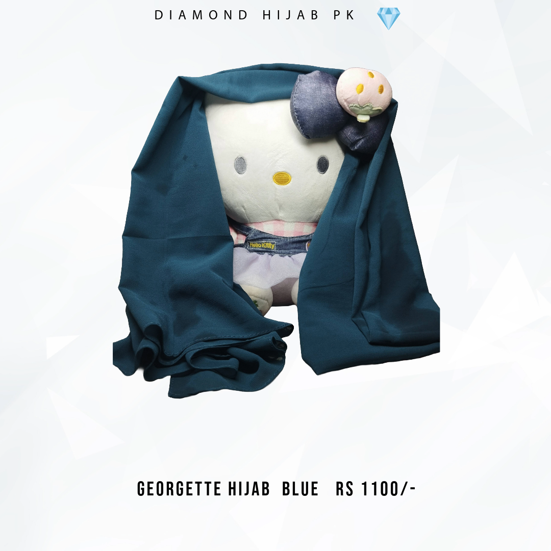 Georgette Hijab (Blue colour) (Large Size)