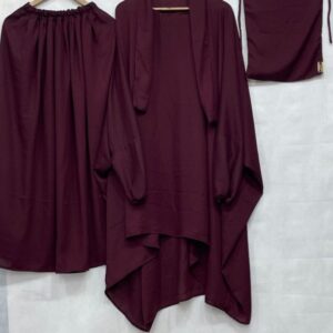 3 Piece Jilbab (Imported Stuff) Red colour
